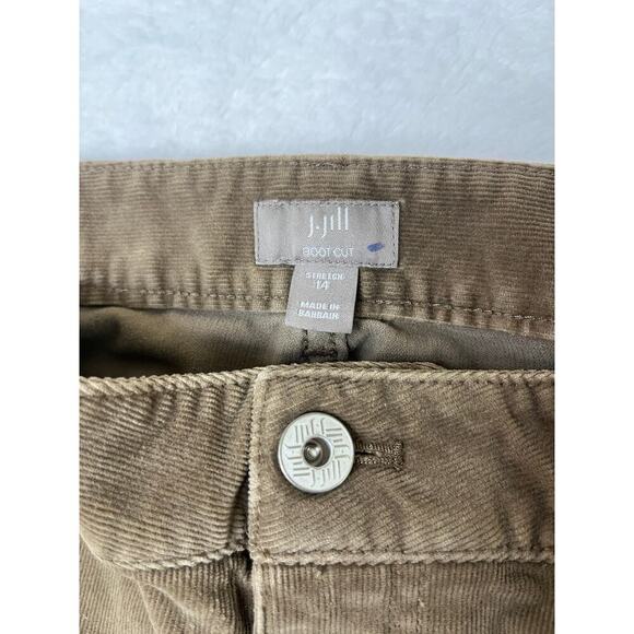 J. Jill Brown Bootcut Stretch Corduroys sz 14 Fall Academia 70s Groovy Flare - Picture 2 of 8